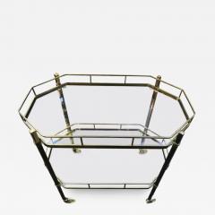 Billy Baldwin Handsome French Octagonal Brass Rolling Bar Cart Mid Century Modern - 3402142