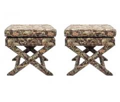 Billy Baldwin Mid Century Modern Hollywood Regency X Benches or Stools after Billy Baldwin - 4003413