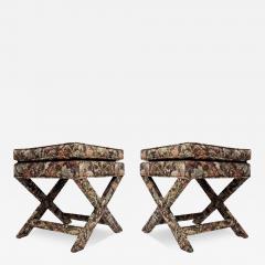 Billy Baldwin Mid Century Modern Hollywood Regency X Benches or Stools after Billy Baldwin - 4004088