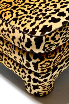 Billy Baldwin Pair of Billy Baldwin Regency Style Leopard Velvet Slipper Chairs c 1970s - 3293876