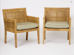 Billy Baldwin Pair of rattan armchairs Billy Baldwin - 4584738