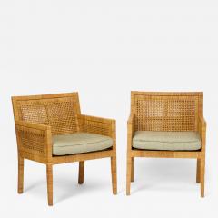Billy Baldwin Pair of rattan armchairs Billy Baldwin - 4754111