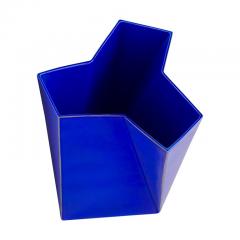 Bing Grondahl Heiberg Bing Grondahl Geometric Blue Porcelain Futura Vase by Else Kamp Denmark 1980s - 799643