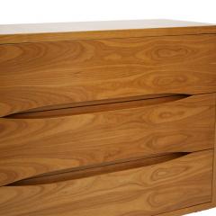 Birch Wood Three Drawers and Brass Details Italian Sideboard - 2683630