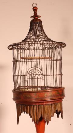 Bird Cage On Stand With Chinese Decor 19 Century - 2227561