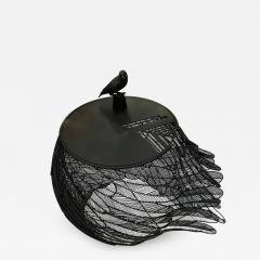 Bird Gueridon or side table in black painted Metal - 1138189