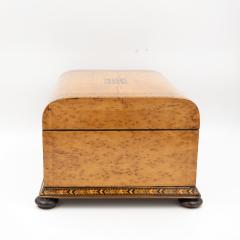 Bird s Eye Maple Box with Tumbling Block Inlays English Circa 1830 - 4453428