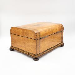 Bird s Eye Maple Box with Tumbling Block Inlays English Circa 1830 - 4453429