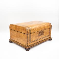 Bird s Eye Maple Box with Tumbling Block Inlays English Circa 1830 - 4453435