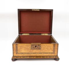 Bird s Eye Maple Box with Tumbling Block Inlays English Circa 1830 - 4453436