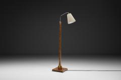Birger Ekman Wood Floor Lamp with Decorative Inlays by Birger Ekman Attr Sweden 1930s - 4739929