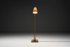 Birger Ekman Wood Floor Lamp with Decorative Inlays by Birger Ekman Attr Sweden 1930s - 4739930