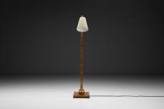 Birger Ekman Wood Floor Lamp with Decorative Inlays by Birger Ekman Attr Sweden 1930s - 4739931