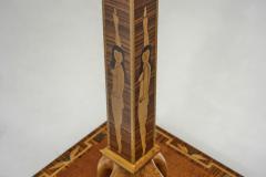 Birger Ekman Wood Floor Lamp with Decorative Inlays by Birger Ekman Attr Sweden 1930s - 4741836