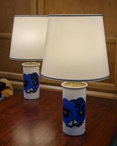 Birger Kaipiainen A Pair of Birger Kaipiainen Pansy Limited Edition Table Lamps Arabia 1980s - 4621691