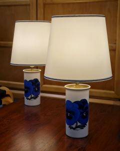 Birger Kaipiainen A Pair of Birger Kaipiainen Pansy Limited Edition Table Lamps Arabia 1980s - 4621692