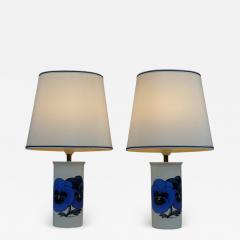 Birger Kaipiainen A Pair of Birger Kaipiainen Pansy Limited Edition Table Lamps Arabia 1980s - 4633783