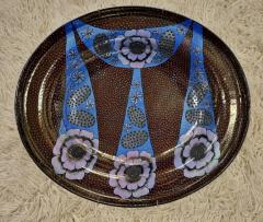 Birger Kaipiainen Birger Kaipiainen Very Large Ceramic Plate Red Blue with Beeds Arabia 1970s - 4125431