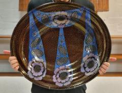 Birger Kaipiainen Birger Kaipiainen Very Large Ceramic Plate Red Blue with Beeds Arabia 1970s - 4125440