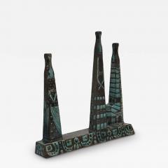 Birger Kaipiainen Unique Birger Kaipiainen Blue Ceramic Sculpture Three Graces R rstrand 1950s - 4241953