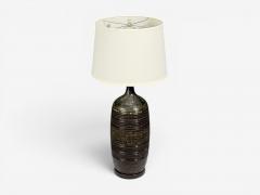 Bitossi attr Monumental Table Lamp Green Glazed Ceramic Italy 1960s - 4646591