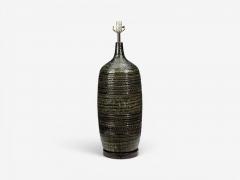 Bitossi attr Monumental Table Lamp Green Glazed Ceramic Italy 1960s - 4646593