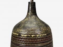 Bitossi attr Monumental Table Lamp Green Glazed Ceramic Italy 1960s - 4646595