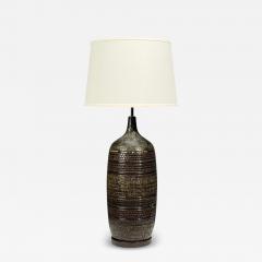 Bitossi attr Monumental Table Lamp Green Glazed Ceramic Italy 1960s - 4648435