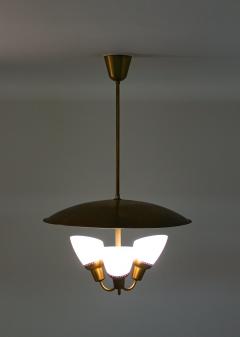 Bj rn Eng Scandinavian Midcentury Pendant in Brass and Glass By Bj rn Eng for AWF - 959472