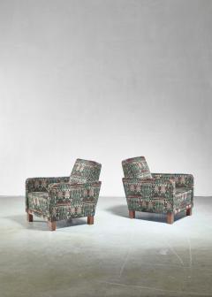 Bjorn Tragardh Bj rn Tr g rdh pair of club chairs with original Art Nouveau upholstery 1930s - 893997