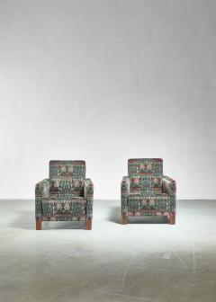 Bjorn Tragardh Bj rn Tr g rdh pair of club chairs with original Art Nouveau upholstery 1930s - 894000