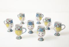 Bjorn Wiinblad Bj rn Wiinblad 8 Bjorn Wiinblad Face Espresso Chocolate Cups - 4476823