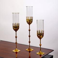 Bjorn Wiinblad Bj rn Wiinblad Bj rn Wiinblad Three Hurricane Brass Candlesticks - 2978146