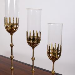 Bjorn Wiinblad Bj rn Wiinblad Bj rn Wiinblad Three Hurricane Brass Candlesticks - 2978147