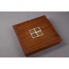 Bjorn Wiinblad Rosenthal Rosewood Box with Bjorn Windblad Porcelain Tiles 1960s - 354317