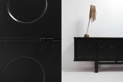 Black Brutalist Credenza with Floating Effect 1970s - 1051970