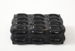 Black Buffalo Horn Oval Patterned Box - 4418204