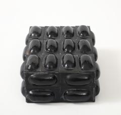 Black Buffalo Horn Oval Patterned Box - 4418205