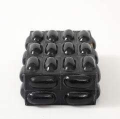 Black Buffalo Horn Oval Patterned Box - 4418209