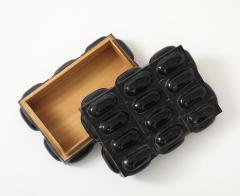 Black Buffalo Horn Oval Patterned Box - 4418212