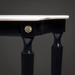 Black Console Table with White Stone Top Italy Mid 20th Century - 4435551
