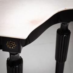 Black Console Table with White Stone Top Italy Mid 20th Century - 4435552