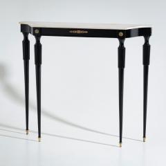 Black Console Table with White Stone Top Italy Mid 20th Century - 4435553