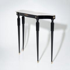 Black Console Table with White Stone Top Italy Mid 20th Century - 4435554