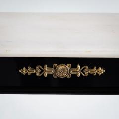 Black Console Table with White Stone Top Italy Mid 20th Century - 4435555