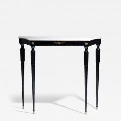 Black Console Table with White Stone Top Italy Mid 20th Century - 4435647