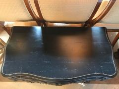 Black Distressed Bombe Commode with Bronze Mounts and Pull Out Tray Top - 3010781