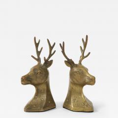 Black Forest Bronze Deer Bookends - 2626195