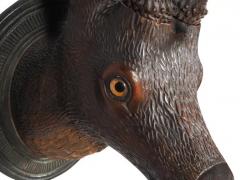 Black Forest Carved Walnut Deer Head Trophy Mount - 4140171