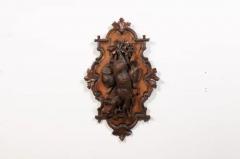 Black Forest Period 19th Century German Oak Wall Carving with Hunting Trophy - 3577380